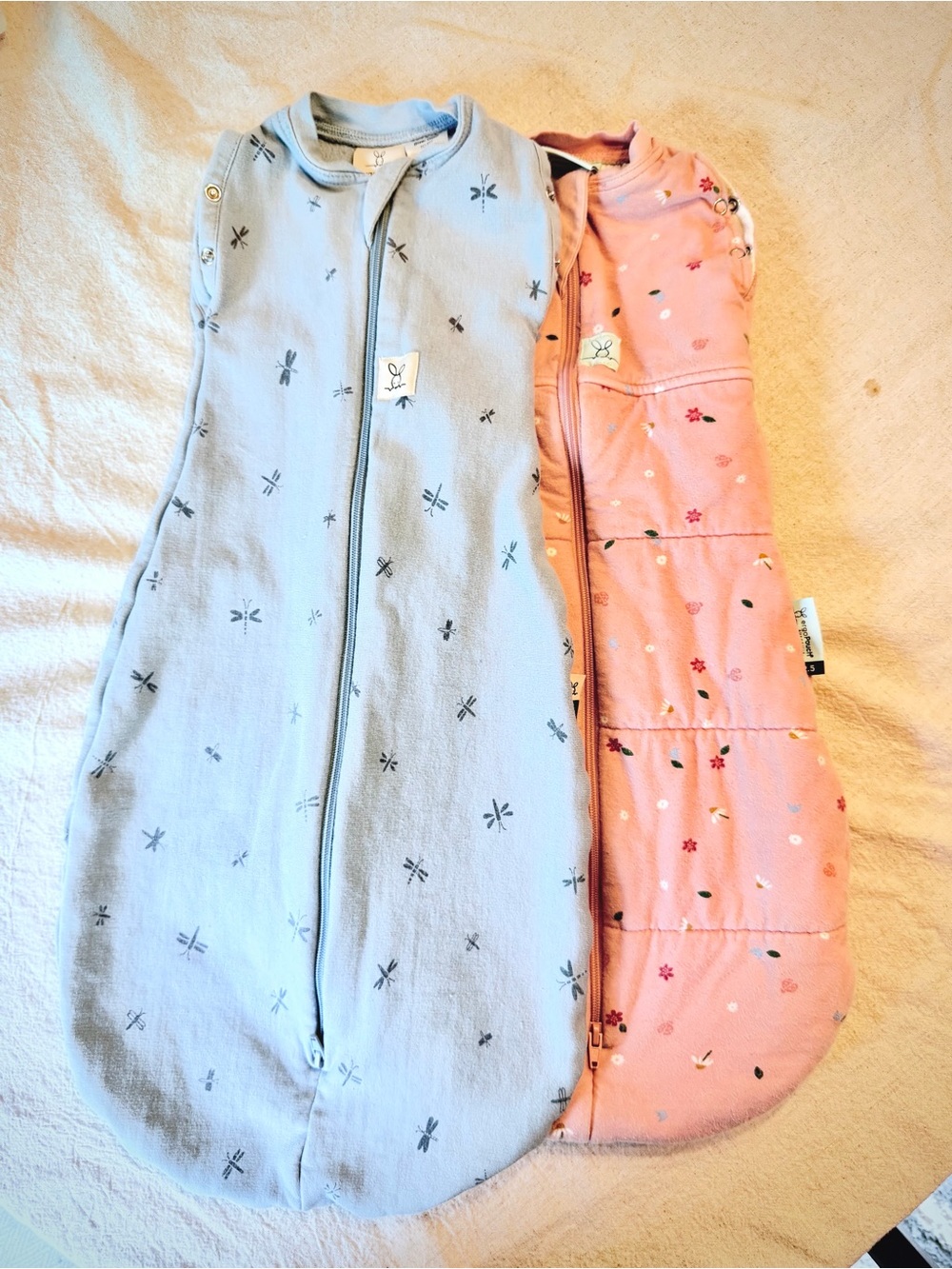 Two Ergopouch Cocoon Sleep Sacks 1.0 & 2.5 TOG, sz 0-3 months